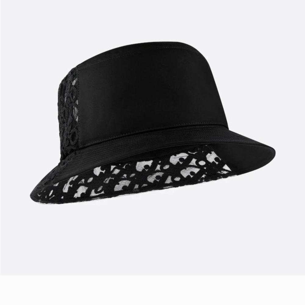SOLD DIRECTLY Dior Oblique Black Lace Bucket Hat